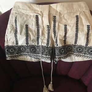 Loft Embroidered Linen Shorts